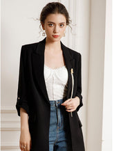 Black Loose Fit Boyfriend Blazer - FashionByTeresa